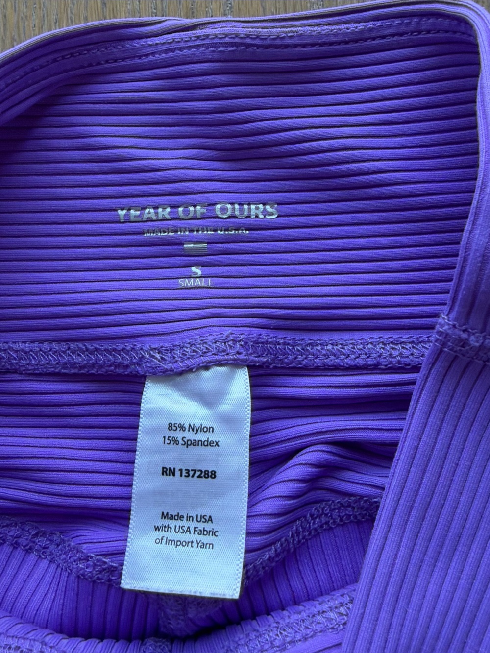 Year of Ours Orchid Purple Ribbed Leggings — small - Picture 6 of 7